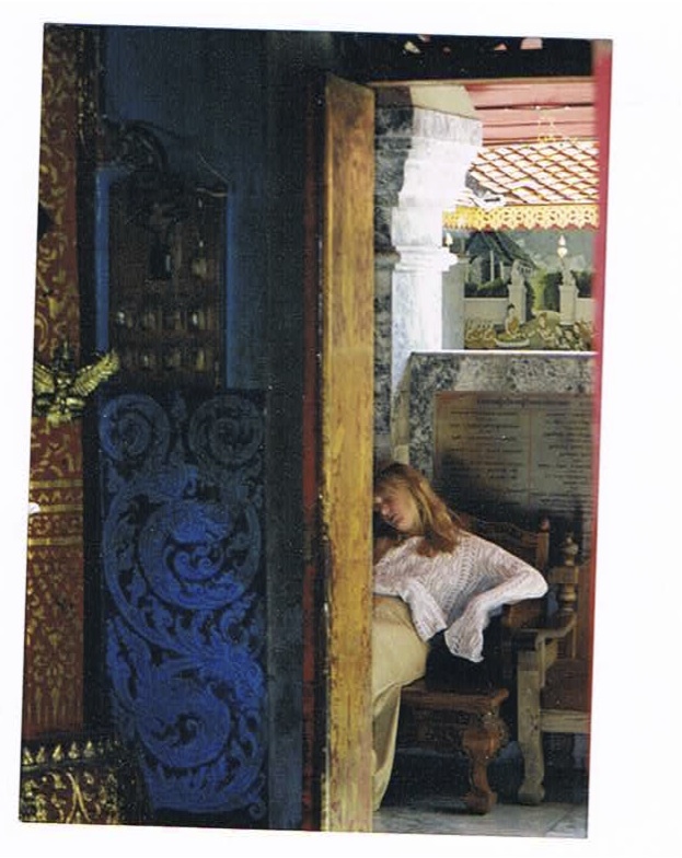 Thai Temple, woman sleeping